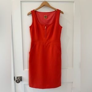 Tory Burch Orange Zip-front Tailored Dress